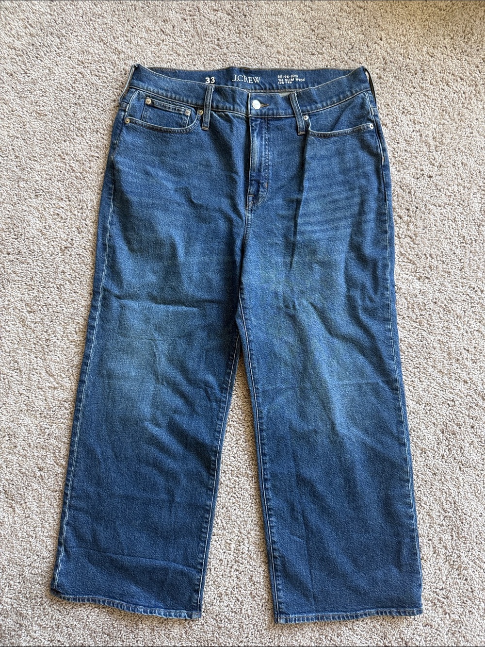 J. Crew Dark Blue Wide Leg Jeans size 33